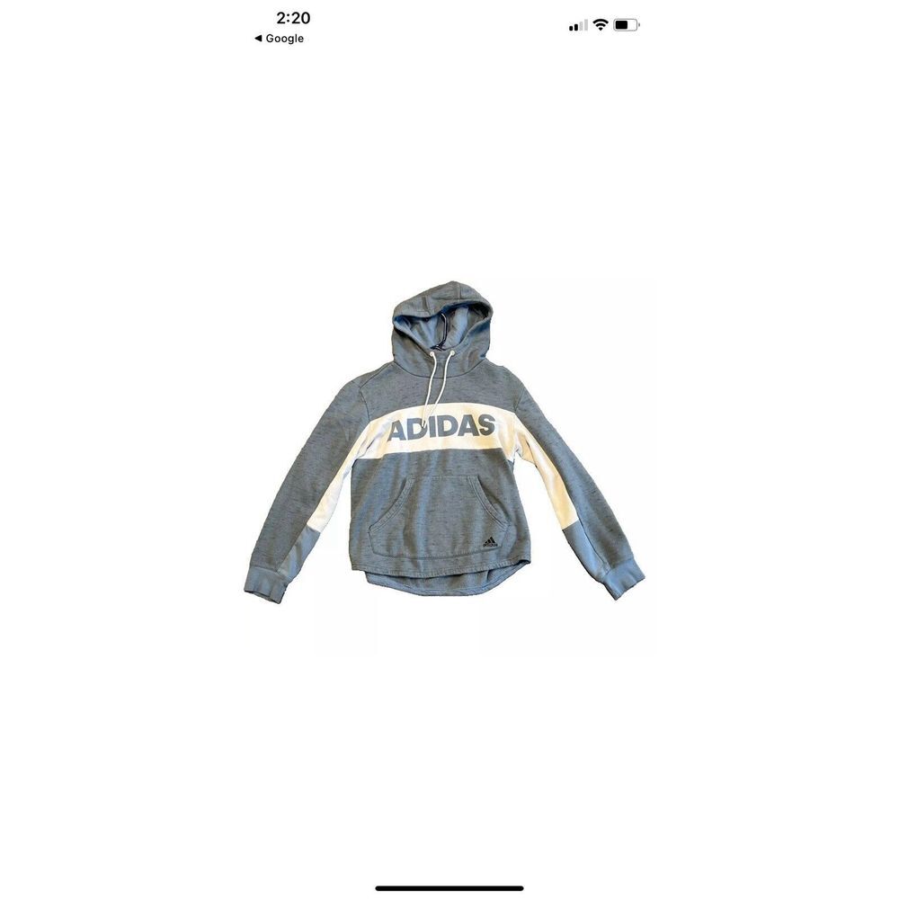 adidas Hoodie Women's Medium Fleece Crop Hooded Sweatshirt